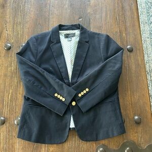 Ann Taylor Black Blazer with Polka Dot Lining
